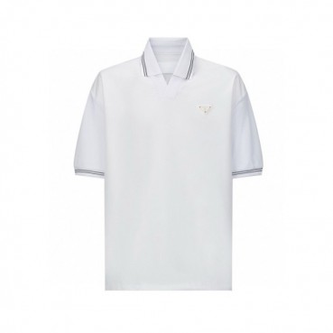 프라다 남성 화이트 폴로 반팔티 - Prada Mens White Tshirts 