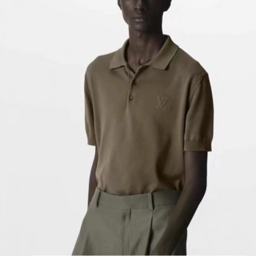 루이비통 남성 카키 폴로 반팔티 - Louis vuitton Mens Khaki Tshirts 