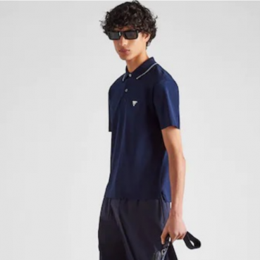 프라다 남성 네이비 폴로 반팔티 - Prada Mens Navy Tshirts 