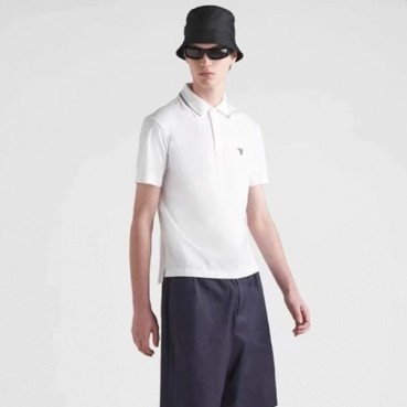 프라다 남성 화이트 폴로 반팔티 - Prada Mens White Tshirts 