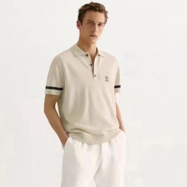 브루넬로쿠치넬리 남성 베이지 폴로 반팔티 - Brunello Cucinelli Mens Beige Tshirts