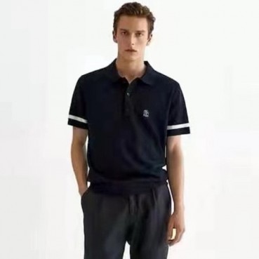 브루넬로쿠치넬리 남성 네이비 폴로 반팔티 - Brunello Cucinelli Mens Navy Tshirts