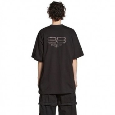발렌시아가 남/녀 블랙 반팔 티셔츠 - Balenciaga Unisex Black Tshirts 