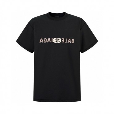 발렌시아가 남성 블랙 반팔 티셔츠 - Balenciaga Mens Black Tshirts 