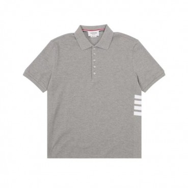 톰브라운 남성 그레이 폴로 반팔티 - Thom Browne Mens Gray Tshirts 