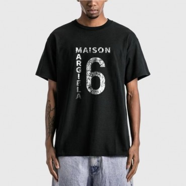 메종 마르지엘라 남성 블랙 반팔 티셔츠 - Maison Margiela Mens Black Tshirts 