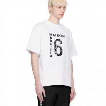 메종 마르지엘라 남성 화이트 반팔 티셔츠 - Maison Margiela Mens White Tshirts 
