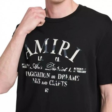 아미리 남성 블랙 반팔 티셔츠 - Amiri Mens Black Tshirts 