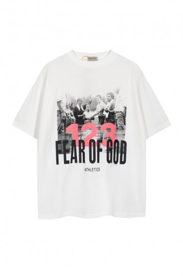 피어오브갓 남성 화이트 반팔 티셔츠 - Fear of god Mens White Tshirts 