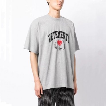 베트멍 남/녀 그레이 반팔 티셔츠 - Vetements Unisex Over Size Tshirts 