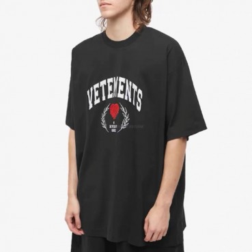 베트멍 남/녀 블랙 반팔 티셔츠 - Vetements Unisex Over Size Tshirts 
