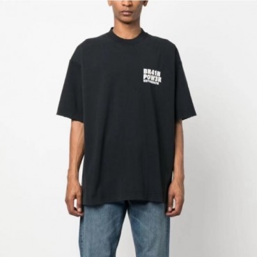 베트멍 남/녀 블랙 반팔 티셔츠 - Vetements Unisex Over Size Tshirts 