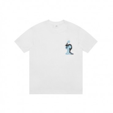 아미 남성 화이트 반팔티 - Ami Mens White Tshirts 