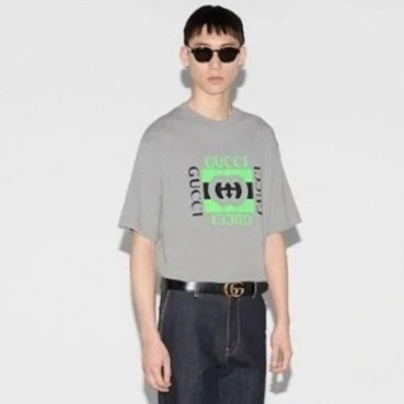 구찌 남성 그레이 반팔 티셔츠 - Gucci Mens Gray Tshirts 