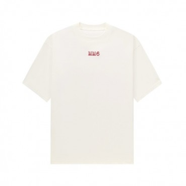 메종 마르지엘라 남/녀 아이보리 반팔 티셔츠 - Maison Margiela Unisex Ivory Tshirts 