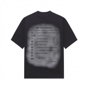 메종 마르지엘라 남/녀 블랙 반팔 티셔츠 - Maison Margiela Unisex Black Tshirts 