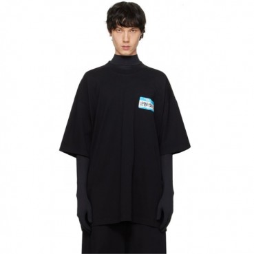 베트멍 남/녀 블랙 반팔 티셔츠 - Vetements Unisex Over Size Tshirts 