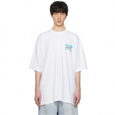 베트멍 남/녀 화이트 반팔 티셔츠 - Vetements Unisex Over Size Tshirts 