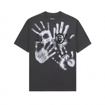 메종 마르지엘라 남/녀 그레이 반팔 티셔츠 - Maison Margiela Unisex Gray Tshirts 