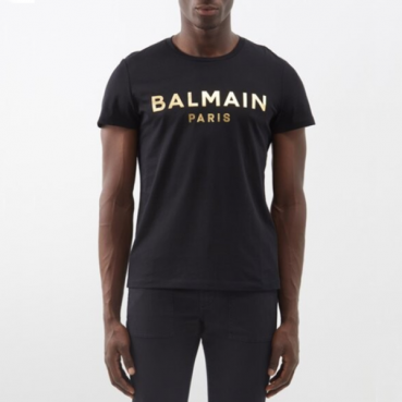 발망 남성 블랙 반팔티 - Balmain Mens Black Tshirts 
