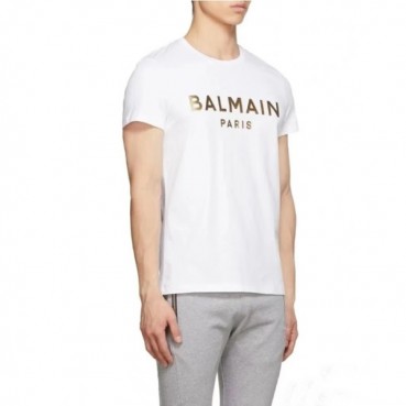 발망 남성 화이트 반팔티 - Balmain Mens White Tshirts 