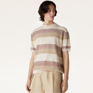 로로피아나 남성 아이보리 반팔티 - Loro Piana Mens Ivory Tshirts 