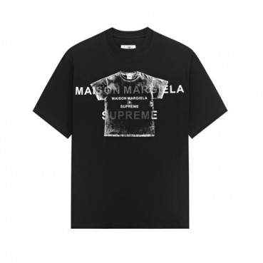 메종 마르지엘라 남/녀 블랙 반팔 티셔츠 - Maison Margiela Unisex Black Tshirts 