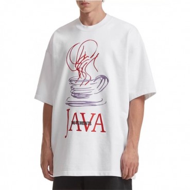 베트멍 남/녀 화이트 반팔 티셔츠 - Vetements Unisex White Tshirts 