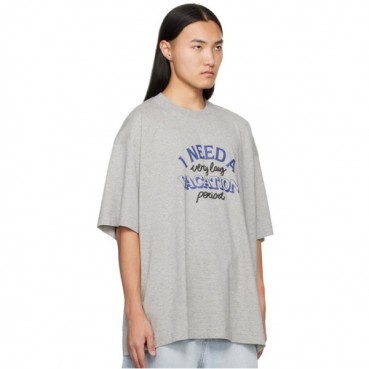 베트멍 남/녀 그레이 반팔 티셔츠 - Vetements Unisex Gray Tshirts 