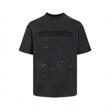 베트멍 남/녀 그레이 반팔 티셔츠 - Vetements Unisex Gray Tshirts 