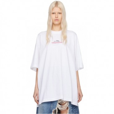 베트멍 여성 화이트 반팔 티셔츠 - Vetements Womens White Tshirts 