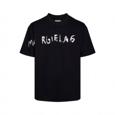 메종 마르지엘라 남/녀 블랙 반팔 티셔츠 - Maison Margiela Unisex Black Tshirts 