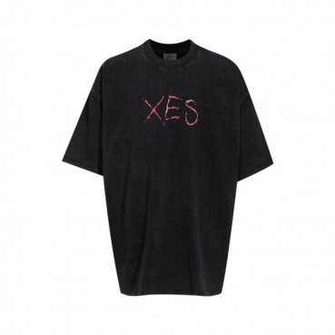베트멍 남/녀 블랙 반팔 티셔츠 - Vetements Unisex Black Tshirts 