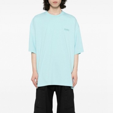 베트멍 남/녀 블루 반팔 티셔츠 - Vetements Unisex Blue Tshirts 
