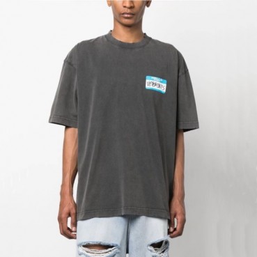 베트멍 남/녀 차콜 반팔 티셔츠 - Vetements Unisex Gray Tshirts 