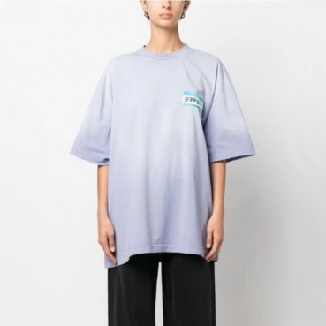 베트멍 남/녀 퍼플 반팔 티셔츠 - Vetements Unisex Purple Tshirts 