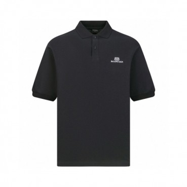 발렌시아가 남성 블랙 반팔 폴로 티셔츠 - Balenciaga Mens Black Tshirts 