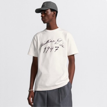 디올 남성 화이트 반팔 티셔츠 - Dior Mens White Tshirts 