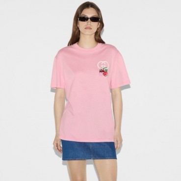 구찌 여성 핑크 티셔츠 - Gucci Womens Pink Tshirts 