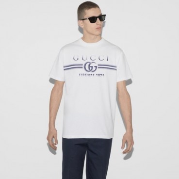 구찌 남성 화이트 반팔 티셔츠 - Gucci Mens White Tshirts 