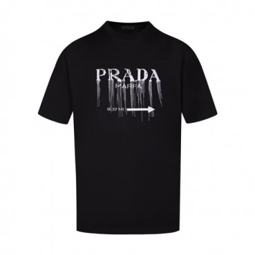 프라다 남성 블랙 반팔 티셔츠 - Prada Mens Black Tshirts 