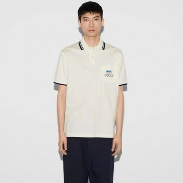 구찌 남성 화이트 폴로 티셔츠 - Gucci Mens White Polo Tshirts 