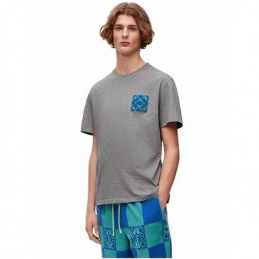 로에베 남성 그레이 반팔티 - Loewe Mens Gray Tshirts 