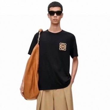 로에베 남성 블랙 반팔티 - Loewe Mens Black Tshirts 