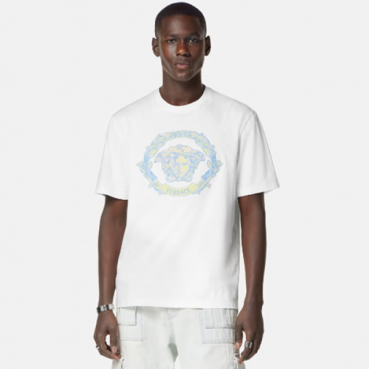 베르사체 남성 화이트 티셔츠 - Versace Mens Initial White Tshirts 