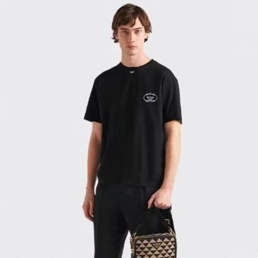 프라다 남성 블랙 반팔 티셔츠 - Prada Mens Black Tshirts 