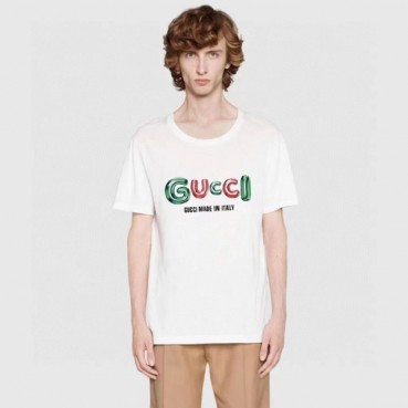 구찌 남/녀 화이트 티셔츠 - Gucci Unisex White Tshirts 