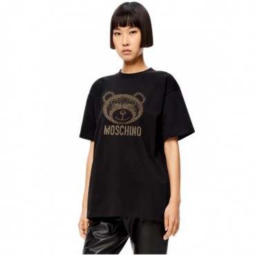 모스키노 여성 블랙 반팔티 - Moschino Womens Black Tshirts 