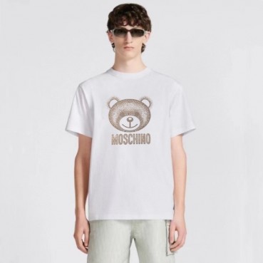 모스키노 남/녀 화이트 반팔티 - Moschino Unisex White Tshirts 
