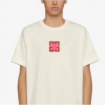 지방시 남성 아이보리 반팔 티셔츠 - Givenchy Mens Ivory Tshirts 